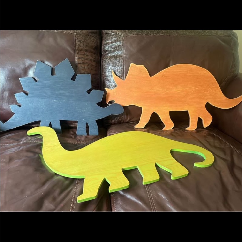 Dinosaur Wall Art Trio, Book Ends, Piggy Bank, Twin Pottery Barn Quilt with Sham